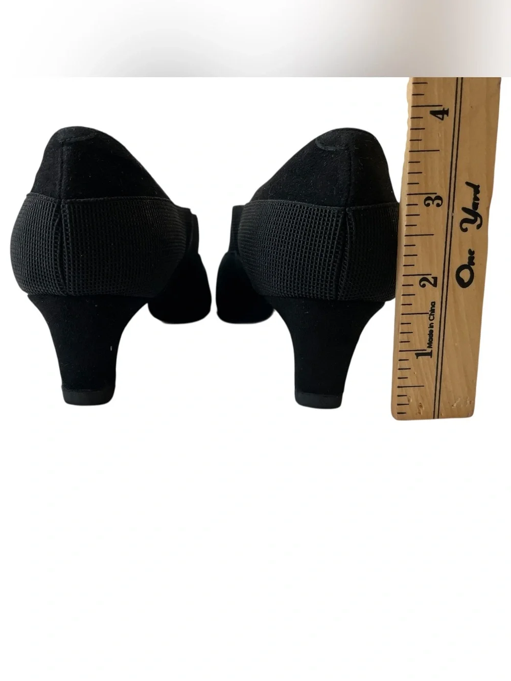 SESTO MEUCCI Black Suede Italian Made Ribbon Trim Flats Low Heel Shoes - Sz 5.5